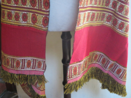 Aboelela Egyptisch kleed shawl plaid rood-goud - schapenwol 210 x 75 cm