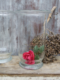 Groot vintage glazen windlicht - 32 cm