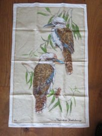 Vintage Australische theedoek 'vogels' - 76 x 46 cm