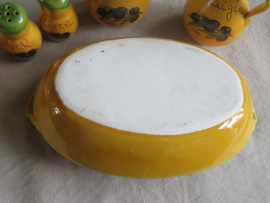 Vintage Franse aardewerk menage set  olie-en azijnstel - 6-delig