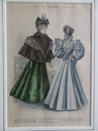 Antieke modeprent La Saison 1895 - 52 x 40 cm