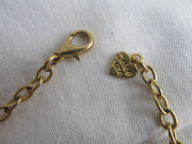 Vintage Dolce Vita goud choker halsketting met zwarte stenen
