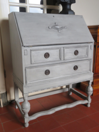 VERKOCHT Landelijk brocante antieke secretaire klepbureau
