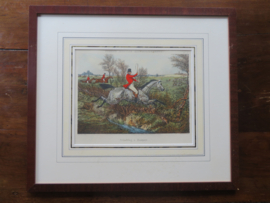 Antiek Engels jachttafereel vossenjacht - H. Alken en J. Harris - 54x47 cm