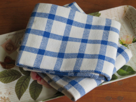 VERKOCHT Oud-hollandse blauw geruite handdoeken theedoeken, set van 2 stuks