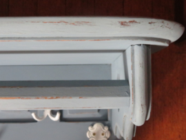 VERKOCHT Oude brocante antiekblauwe kapstok
