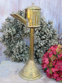 Oude koperen messing snotneus olielamp
