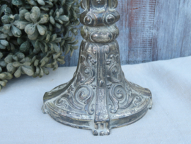 Antiek zilver metalen staand kruisbeeld - 19e eeuw