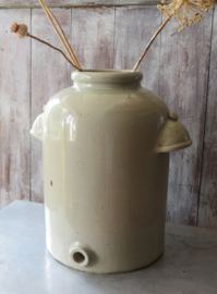 VERKOCHT Grote zware oude Franse gres azijnpot - 40 cm
