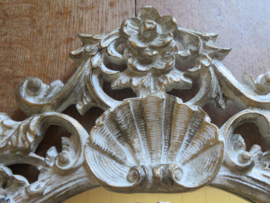 Brocante spiegel in barok gipsen lijst - 60 x 38 cm
