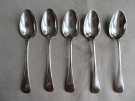 Set van 5 zwaar verzilverde Sheffield soeplepels 19 cm