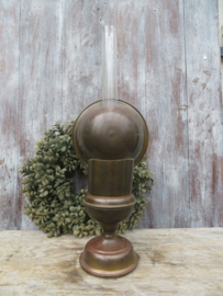VERKOCHT Antieke koperen olielamp