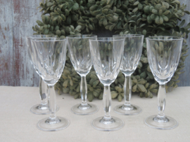 Oude kristallen likeurglazen - set van 6