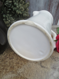 Oude witte aardewerk kan waterkan - 21 cm