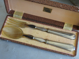 verkocht* Art Deco slacouvert met hoorn en zilver