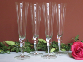 Kristallen champagne flutes, set van 4 stuks