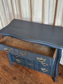 Brocante blauwe ladekast