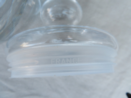 Oude Franse glazen voorraadpot met deksel - 0,5 liter