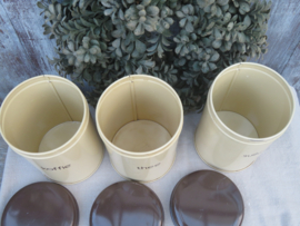 Set vintage Brabantia voorraadblikken koffie - thee- suiker
