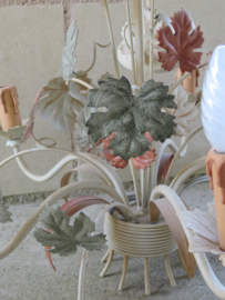 VERKOCHT Brocante Franse metalen hanglamp kroonluchter - 5-lichts