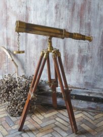 VERKOCHT Antieke messing telescoop / antieke messing verrekijker