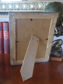 VERKOCHT Brocante barok houten fotolijst - goudkleurig - 17 x 22 cm