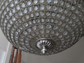 Kristallen zak kroonluchter in zilver armatuur - 100 x 50 cm