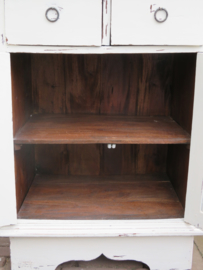 VERKOCHT Brocante witte houten kast
