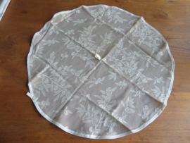 Ronde linnen theedoek taupe - 70 cm