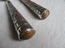 VERKOCHT Vintage verzilverd oosters slacouvert slabestek