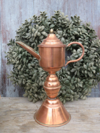 Oude roodkoperen snotneus olielamp