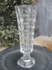 Oude glazen vaas anjervaas - 17 cm