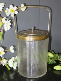 verkocht* Oude antieke koekpot van Fries draadglas, 1860-1920