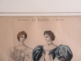 Antieke modeprent La Saison 1896 - 52 x 40 cm