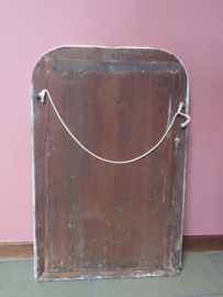 VERKOCHT Antieke brocante Franse schouwspiegel in goud lijst, 69 x 45 cm