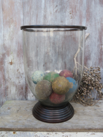 Groot vintage PTMD glazen windlicht - 40 cm hoog