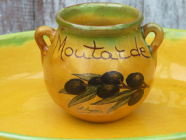 Vintage Franse aardewerk menage set  olie-en azijnstel - 6-delig