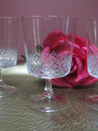 Oude geslepen likeurglazen / portglazen- set van 4
