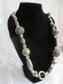Vintage lange halsketting zilver