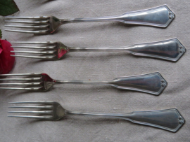 Art Deco alpacca dinervorken - set van 6