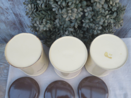 Set vintage Brabantia voorraadblikken koffie - thee- suiker