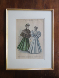 Antieke modeprent La Saison 1895 - 52 x 40 cm