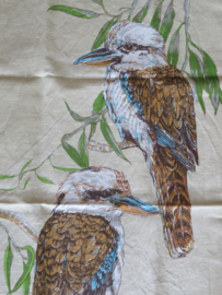 Vintage Australische theedoek 'vogels' - 76 x 46 cm