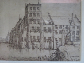 VERKOCHT Oude prent Buitenhof Den Haag 