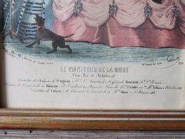 VERKOCHT Antieke Franse modeprent Le Moniteur de la Mode Paris - Jules David