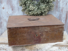 Grote oude metalen Beaumont geldkist - 40 x 30 cm