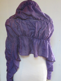 Vintage sjaal omslagdoek paars gesmokt - 140 x 53 cm