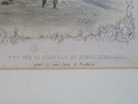 VERKOCHT Antieke litho, De Hemelsche Berg te Oosterbeek, H.W. Last ca. 1860