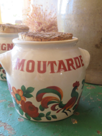 Oude Franse aardewerk mosterdpot LML (Limoges Moulin des Loups)