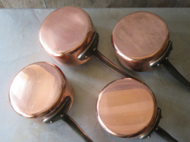 VERKOCHT Roodkoperen steelpan sauspan, inh. 0,5 liter, Fabrication Francaise